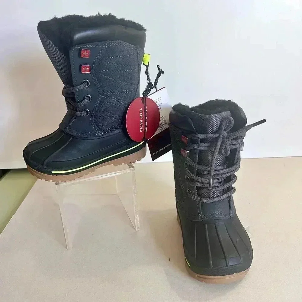 NWT Swiss Tech Toddler Black Waterproof 3M Thinsulate Snow Winter Boots Size 6‎